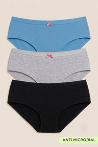 Zivame Anti-Microbial Low Rise Full Coverage Hipster Panty (Pack of 3) - Multicolor — thumbnail 1